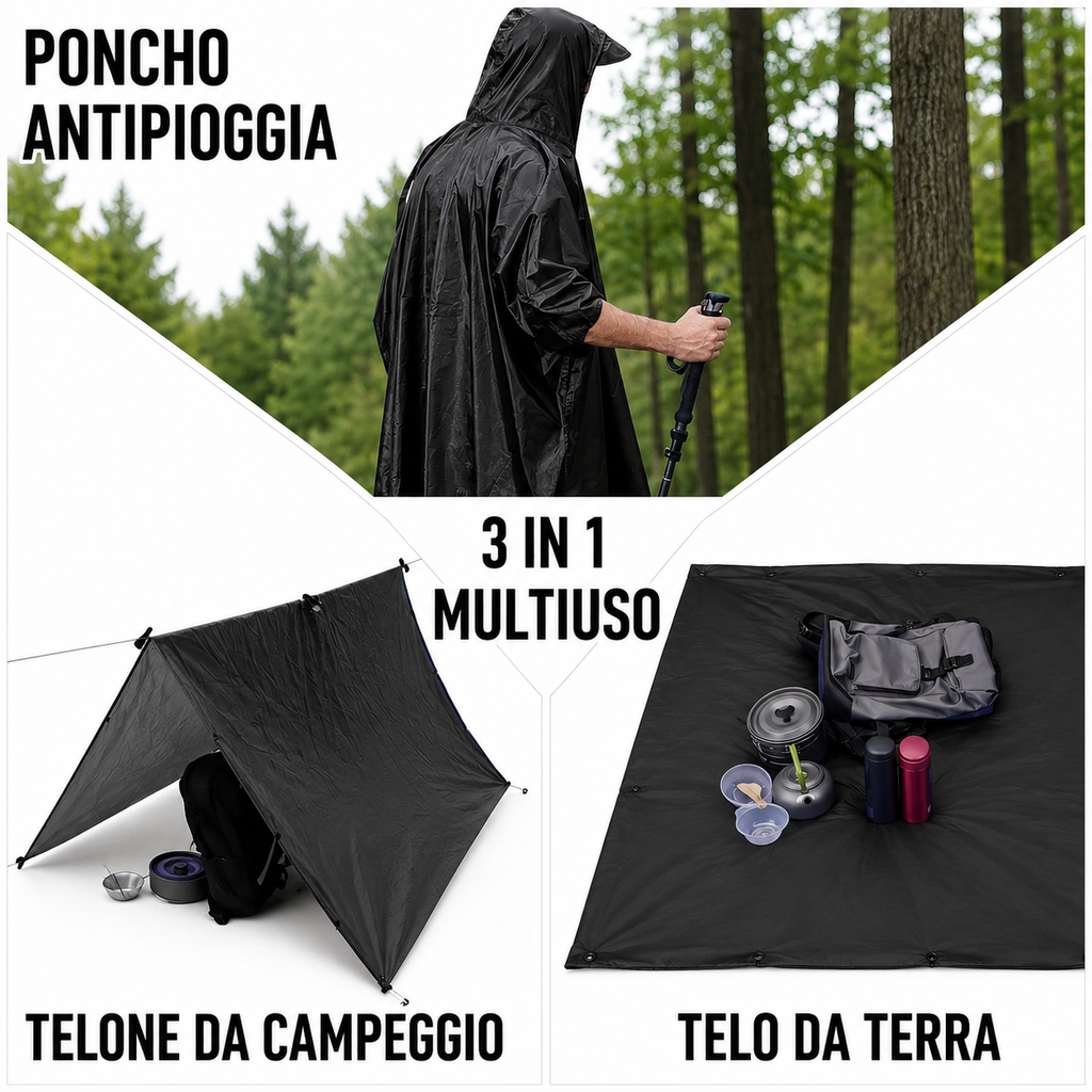 Poncho impermeabile multiuso