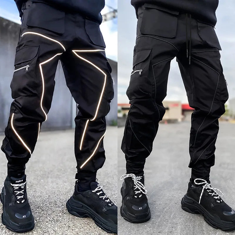Pantaloni cargo riflettenti